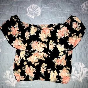 Ambiance Crop Top Floral Off the Shoulder